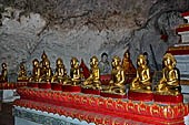 Inle Lake Myanmar. Pindaya, the famous Shwe Oo Min pagoda, a natural cave filled with thousands of gilded Buddha statues. 